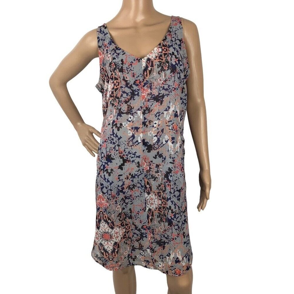 Cabi Boho Floral Print Mini Tank Dress Sleeveless Slip Shift Dress‎ Multicolor S